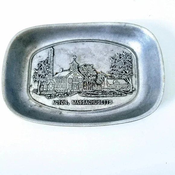 Wilton Columbia PA Pewter Acton Massachusetts Commemorative Collectors Plate - Picture 1 of 2
